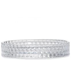 Porte Savon Ovale En Verre Taillé