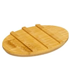 Porte Savon Polyrésine Jaune Et Bambou - 12.5x9x2.5cm -Produits Menagers Boutique porte savon polyresine jaune et bambou 125x9x25cm 2