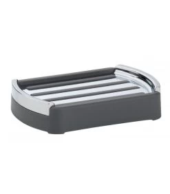 Porte Savon Rectangulaire Gris Et Argenté Marta