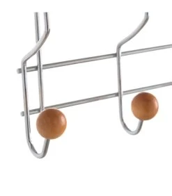 Portemanteau De Porte 10 Crochets En Métal Chromé Et Bois 40x10x30cm 8 Portemanteau De Porte 10 Crochets En Métal Chromé Et Bois 40x10x30cm -Produits Menagers Boutique portemanteau de porte 10 crochets en metal chrome et bois 40x10x30cm 2