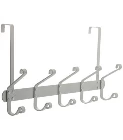 Portemanteau De Porte En Métal Chromé 5 Crochets