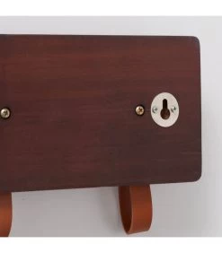 Portemanteau Mural à 4 Accroches Bois Et Similicuir -Produits Menagers Boutique portemanteau mural a 4 accroches bois et similicuir 2