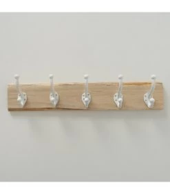 Portemanteau Mural à 5 Accroches En Bois De Chêne Et Métal Blanc 8 Portemanteau Mural à 5 Accroches En Bois De Chêne Et Métal Blanc -Produits Menagers Boutique portemanteau mural a 5 accroches en bois et metal blanc 2