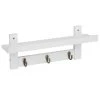 Portemanteau Mural Blanc 3 Crochets Avec étagère - 48.5x12x18cm -Produits Menagers Boutique portemanteau mural blanc 3 crochets avec etagere 485x12x18cm