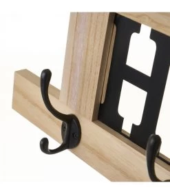 Portemanteau Mural Bois Et Métal Noir Home -Produits Menagers Boutique portemanteau mural bois et metal noir home 3