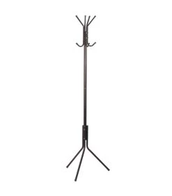 Portemanteau Sur Pied Métal Noir 8 Accroches 48x48x170cm