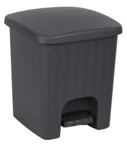 Poubelle De Salle De Bain à Pédale En Plastique Gris Anthracite - 5L