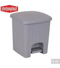 Poubelle De Salle De Bain à Pédale En Plastique Gris Clair - 5L -Produits Menagers Boutique poubelle de salle de bain a pedale en plastique gris clair 5l 2