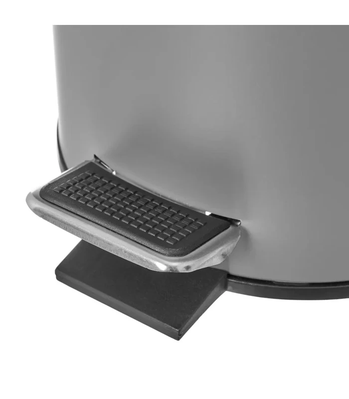 Poubelle De Salle De Bain En Métal Gris Et Bambou 3L 7 Poubelle De Salle De Bain En Métal Gris Et Bambou 3L – Image 5