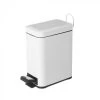 Poubelle De Salle De Bain Rectangulaire à Pédale En Métal Blanc- 5L -Produits Menagers Boutique poubelle de salle de bain rectangulaire a pedale en metal blanc 5l