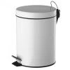 Poubelle De Salle De Bain Ronde à Pédale En Métal Blanc 5L -Produits Menagers Boutique poubelle de salle de bain ronde a pedale en metal blanc 5l