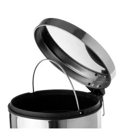 Poubelle De Salle De Bain Ronde à Pédale En Métal Chromé 3L -Produits Menagers Boutique poubelle de salle de bain ronde a pedale en metal chrome 3l 2