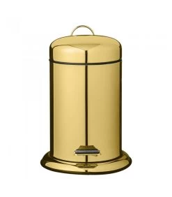 Bloomingville Poubelle De Salle De Bain Ronde Dorée à Pédale