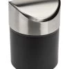 Poubelle De Table En Métal Noir Et Chrome - 1.5L -Produits Menagers Boutique poubelle de table en metal noir et chrome 15l