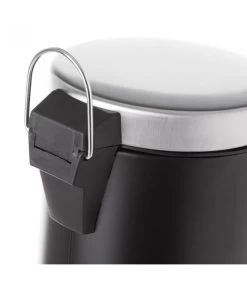 Poubelle Ronde à Pédale En Métal Noir - 3L -Produits Menagers Boutique poubelle ronde a pedale en metal noir 3l 2
