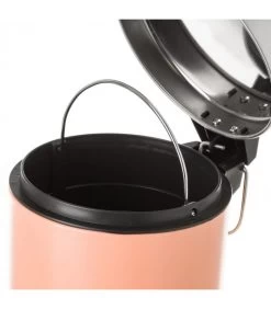 Poubelle Ronde à Pédale En Métal Orange - 3L -Produits Menagers Boutique poubelle ronde a pedale en metal orange 3l 2