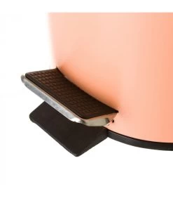 Poubelle Ronde à Pédale En Métal Orange - 3L -Produits Menagers Boutique poubelle ronde a pedale en metal orange 3l 3