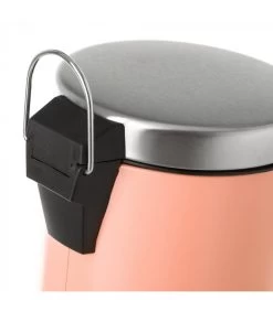 Poubelle Ronde à Pédale En Métal Orange - 3L -Produits Menagers Boutique poubelle ronde a pedale en metal orange 3l 4