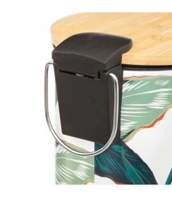 Poubelle Salle De Bain Métal Couvercle Bambou Feuillage Exotique - 3L 8 Poubelle Salle De Bain Métal Couvercle Bambou Feuillage Exotique - 3L -Produits Menagers Boutique poubelle salle de bain metal couvercle bambou feuillage exotique 3l 2