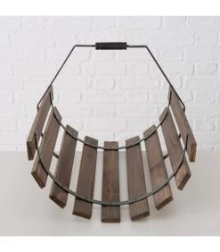 Range Bûches Bois Et Métal Noir 55x40x38cm -Produits Menagers Boutique range buches bois et metal noir 55x40x38cm 4