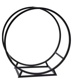 Range Bûches Cercle Pour Intérieur En Métal Noir 50x25x51.5cm