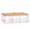 Rangement Maquillage Acrylique Et Bambou 3 Compartiments -Produits Menagers Boutique rangement maquillage acrylique et bambou 3 compartiments