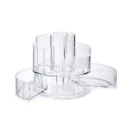 Rangement Maquillage Acrylique Transparent Rond Dépliable