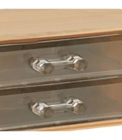 Rangement Maquillage Bambou 2 Tiroirs Acrylique -Produits Menagers Boutique rangement maquillage bambou 2 tiroirs acrylique 2