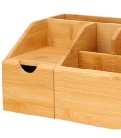 Rangement Organisateur Maquillage Bambou 24x15x11cm -Produits Menagers Boutique rangement organisateur maquillage bambou 24x15x11cm 1