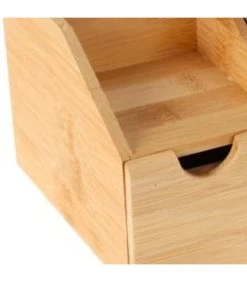 Rangement Organisateur Maquillage Bambou 24x15x11cm -Produits Menagers Boutique rangement organisateur maquillage bambou 24x15x11cm 2