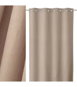 Rideau Coton Et Polyester Beige - 140x260cm