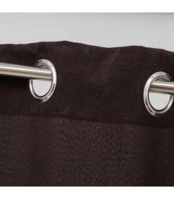 Rideau Coton Et Polyester Marron - 140x260cm -Produits Menagers Boutique rideau coton et polyester marron 140x260cm 2