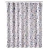 Rideau De Douche Blanc, Rose Et Bleu Floral