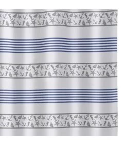 Rideau De Douche Bleu Et Blanc Coquillages 7 Rideau De Douche Bleu Et Blanc Coquillages -Produits Menagers Boutique rideau de douche bleu et blanc coquillages 2
