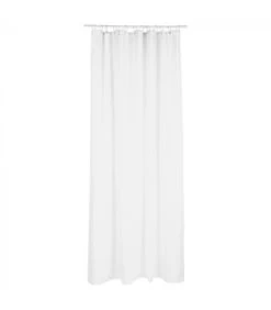 Rideau De Douche Classique Tissu Uni Blanc