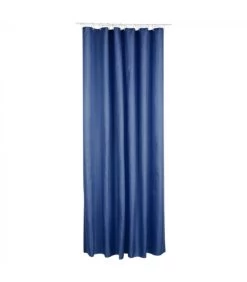 Rideau De Douche Classique Tissu Uni Bleu