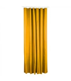 Rideau De Douche Classique Tissu Uni Jaune Moutarde