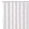 Rideau De Douche Tissu Blanc Et Doré Bonjour Paris -Produits Menagers Boutique rideau de douche tissu blanc et dore bonjour paris