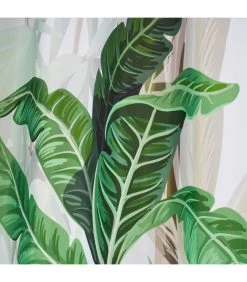 Rideau De Douche Tissu Feuillage Tropical -Produits Menagers Boutique rideau de douche tissu feuillage tropical 2