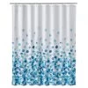 Rideau De Douche Tissu Pétales Bleus -Produits Menagers Boutique rideau de douche tissu petales bleus