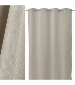 Rideau Épais Occultant à Oeillets Beige Crème - Longueur 260cm