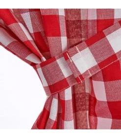 Rideau Cuisine Tissu Vichy Rouge Et Blanc - 100x165cm -Produits Menagers Boutique rideau tissu vichy rouge et blanc 100x165cm 3