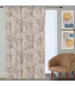 Rideau Voilage à Oeillets Feuillage à L'unité 140x260cm