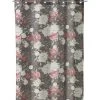 Rideau Voilage à Œillets Fleurs Gris/Blanc/Rose - Longueur 260cm -Produits Menagers Boutique rideau voilage a oeillets fleurs grisblancrose longueur 260cm