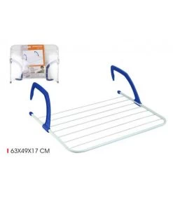 Séchoir à Linge Pliant Pour Balcon Et Radiateur Bleu Et Blanc -Produits Menagers Boutique sechoir a linge pliant pour balcon et radiateur bleu et blanc 1