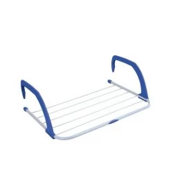 Séchoir à Linge Pliant Pour Balcon Et Radiateur Bleu Et Blanc - 3M