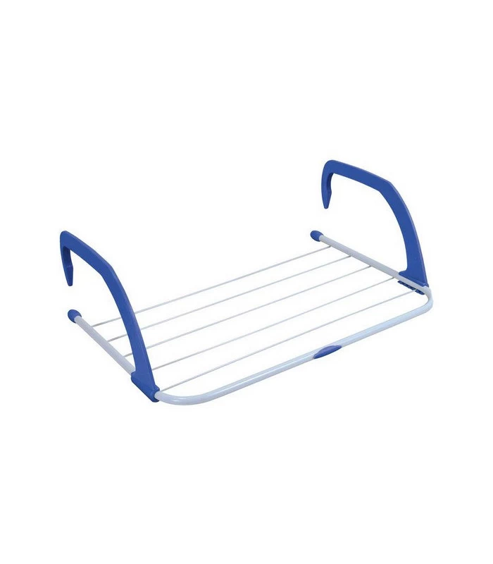 Séchoir à Linge Pliant Pour Balcon Et Radiateur Bleu Et Blanc - 3M 3 Séchoir à Linge Pliant Pour Balcon Et Radiateur Bleu Et Blanc - 3M