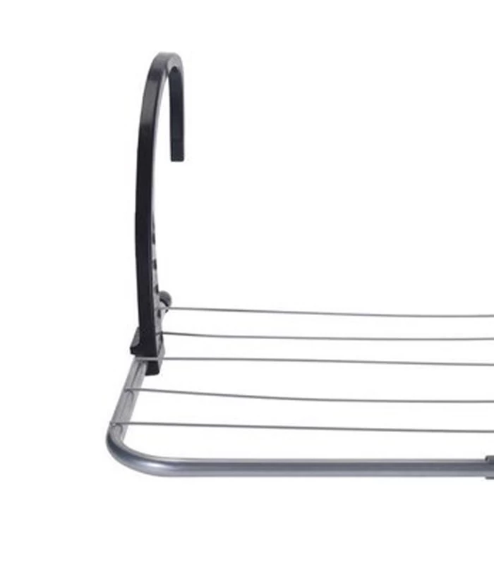 Séchoir à Linge Pliant Pour Balcon Et Radiateur Noir Et Gris 4 Séchoir à Linge Pliant Pour Balcon Et Radiateur Noir Et Gris – Image 2