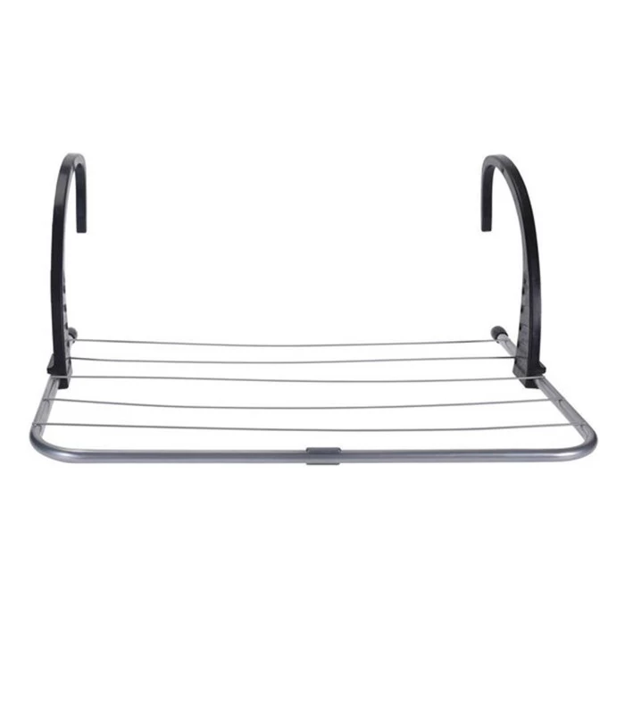 Séchoir à Linge Pliant Pour Balcon Et Radiateur Noir Et Gris 3 Séchoir à Linge Pliant Pour Balcon Et Radiateur Noir Et Gris