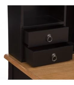ATMOSPHERA Secrétaire Bois Et Noir 5 Tiroirs 100x50x111cm -Produits Menagers Boutique secretaire bois et noir 5 tiroirs 100x50x111cm 2